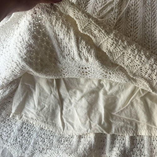 Zara cream crochet knit mini skirt size S, like new