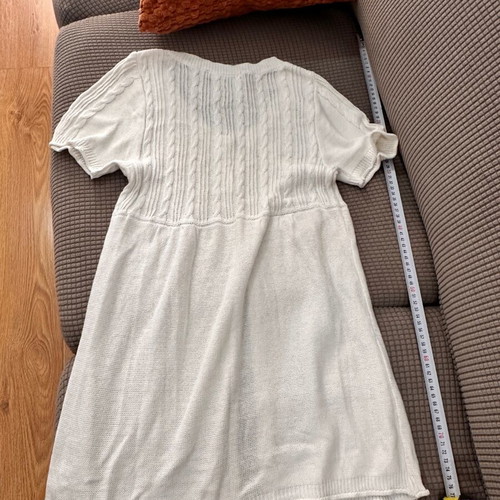 Zara knitted long cardigan used, white, size M