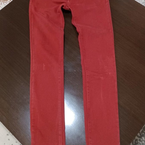 Maison Scotch women's denim pants used, dark red, size S
