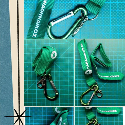 Panathinaikos fabric lanyard new, green