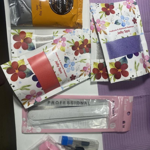 Nail care products used, manicure tools set