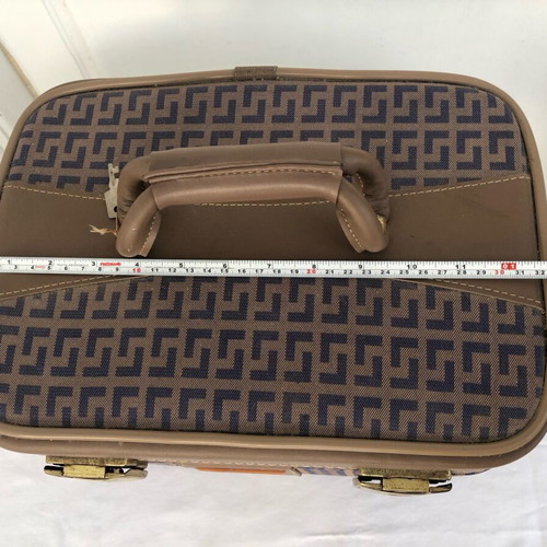 Vintage Europa vanity case used, blue and brown