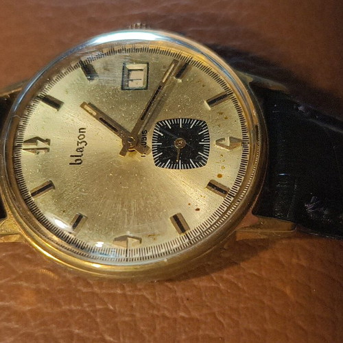 Blazon 17 Rubis gold-plated mechanical men's watch, vintage