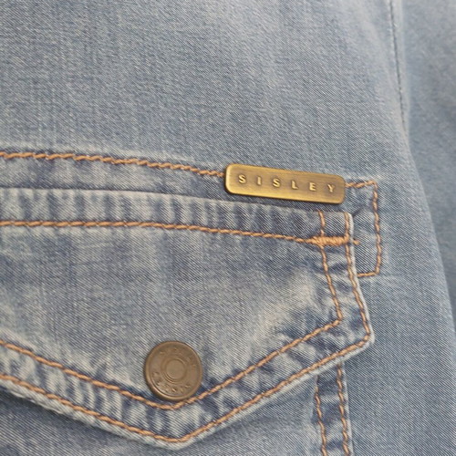 Sisley denim shirt slim fit size XS/S like new blue
