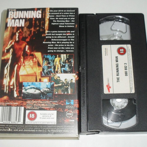 The Running Man 1987 VHS tape like new, English without subtitles