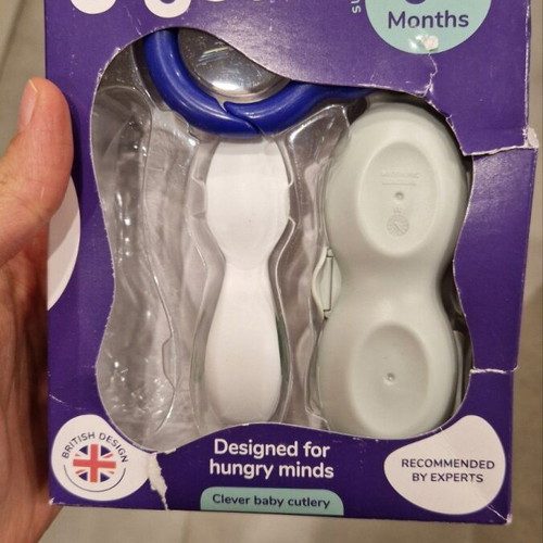 Doddl feeding set used, spoon and storage box for 6+ months