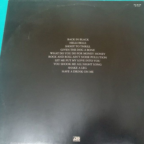 AC DC Back In Black vinyl used, metal