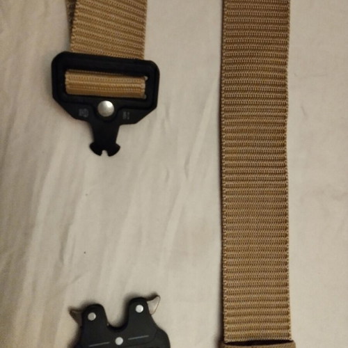 Men's beige belt, 115 cm