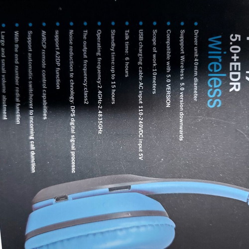 Bluetooth Foldable Headphones with FM, new