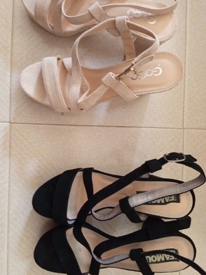 GoGo Shoes women's sandals pack of 2, size 38, new, beige and black