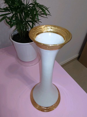 Monaco porcelain vase used, with gold details