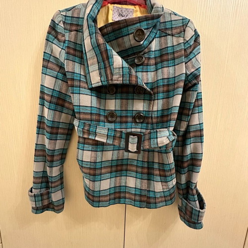 Iso checked cotton fitted jacket like new, small