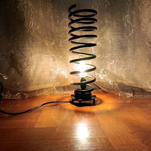 Handmade table lamp made of steel made to order