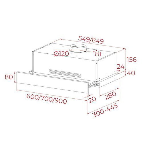Teka PLR6320 MCS IX sliding stainless steel cooker hood