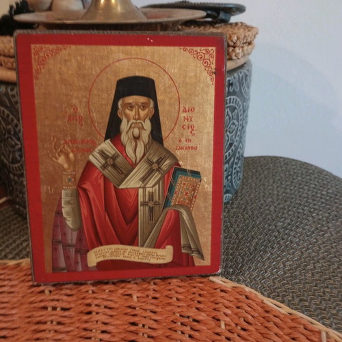Icon replica of Byzantine icon used, size 13x10