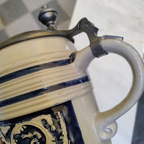 König Pilsener German Beer Stein ceramic mug with pewter lid