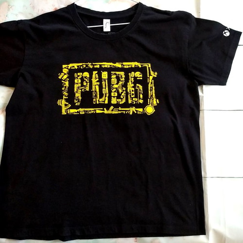 XBOX PUBG T-shirt, Regent Gaya, cotton, size XL fitting L, black and yellow