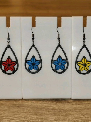 3D Printed Earrings Set of 3 Modern Geometric Flower Design new