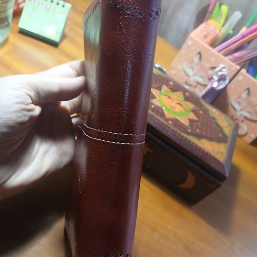 Wallet large, like new, burgundy faux leather with many compartments