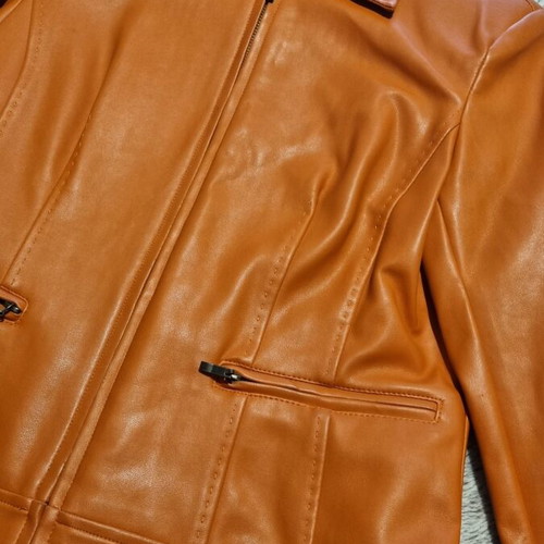 Dress and jacket set used, brown and orange