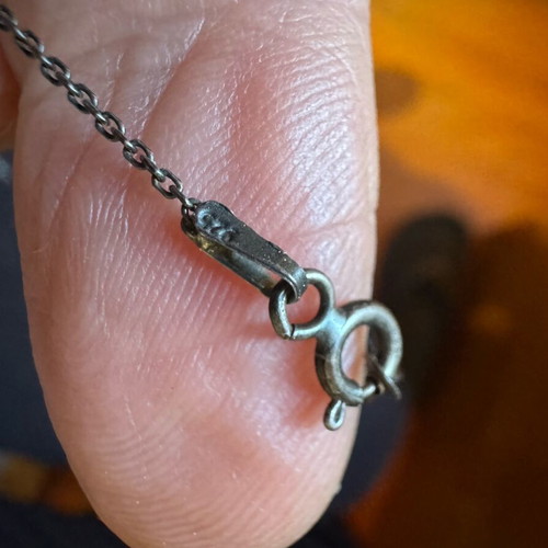 Silver 925 infinity necklace with turquoise zircon like new
