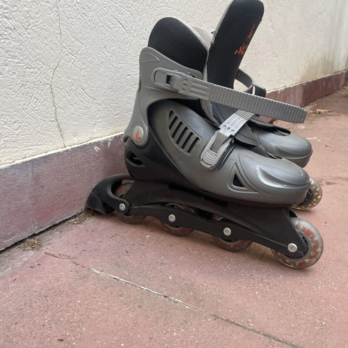 Grey roller skates