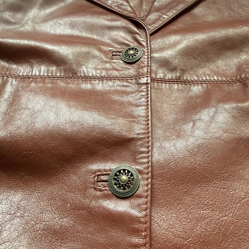 Women's leather jacket vintage, like new, brown and red