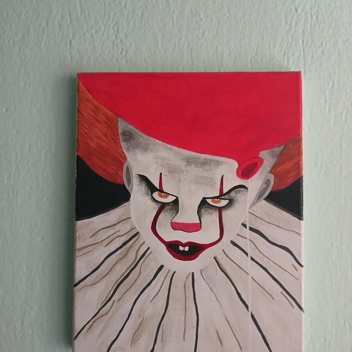 Handmade canvas painting Pennywise new
