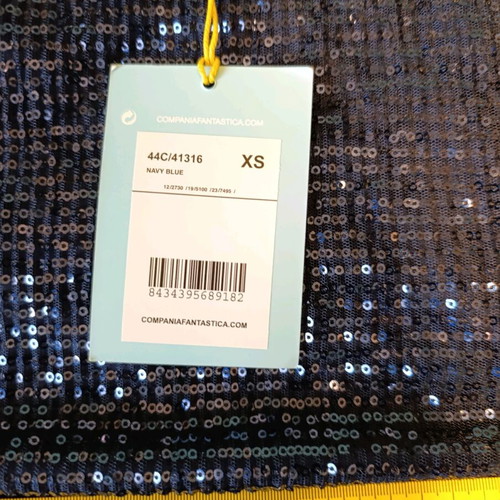 Compania Fantastica long formal dress with sequins new, blue