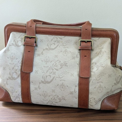 Vintage Guidi leather bag, beige