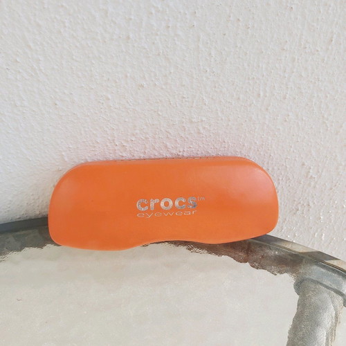 Crocs orange glasses case new with 2 cleaning cloths