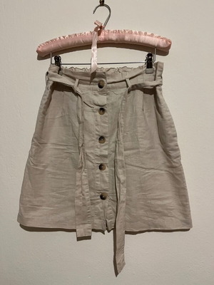 Linen skirt beige with belt like new, size M 38 10
