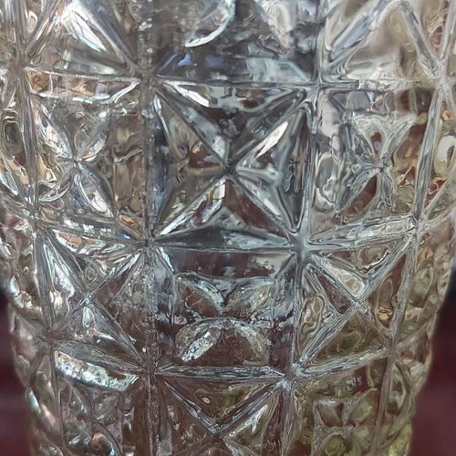 Glass antique vase embossed, like new, circa 1950-1960