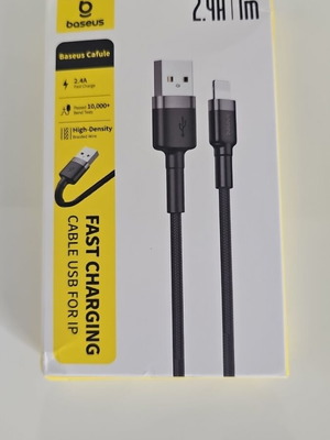 Baseus Cafule усукан USB към Lightning кабел черен 1м нов