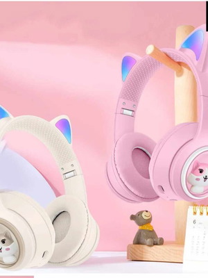 Wireless headphones with ears 5.3V new, wireless cuter headphones