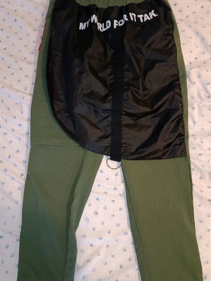 Women's pants size L like new, khaki with black detail