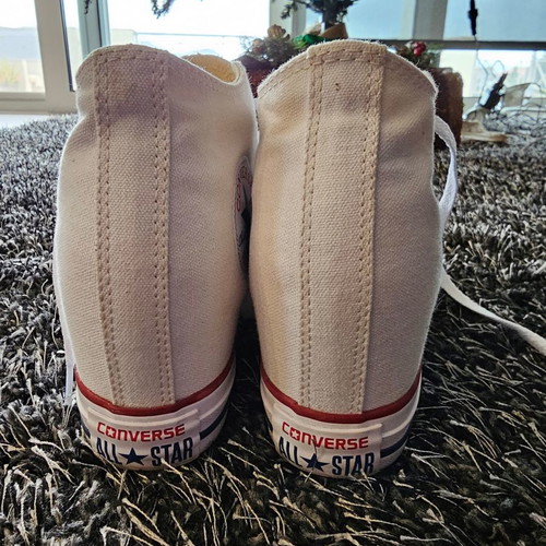Converse All Star athletic shoes used, white, size 37.5 with high hidden insole