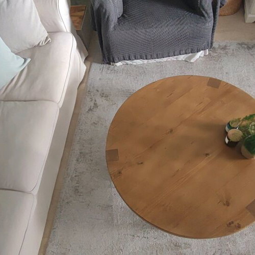 Round handmade coffee table solid wood, new