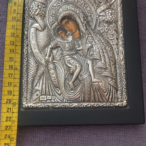 Virgin Mary silver icon 925 like new
