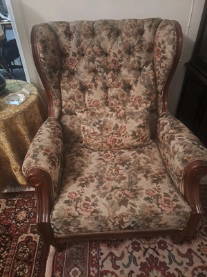Handmade armchair with wooden frame like new