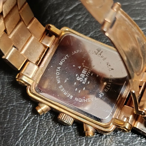 Sami quartz watch like new, unisex, rose gold with stones