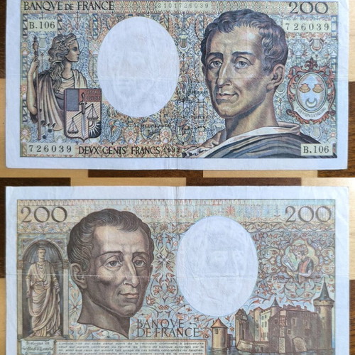 Χαρτονόμισμα Γαλλίας 200 Francs 1992 μεταχειρισμένο