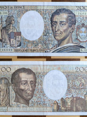 Χαρτονόμισμα Γαλλίας 200 Francs 1992 μεταχειρισμένο