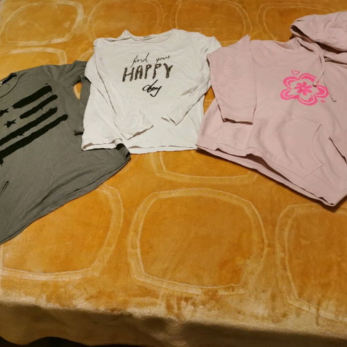 Zara blouses used for girl 11-12 years, 2 long-sleeve and hooded sweatshirt