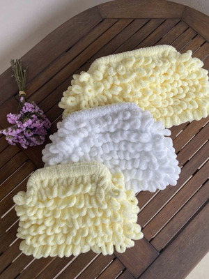Handmade clutch bags new in white and yellow