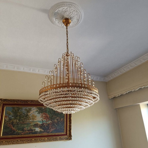 Crystal chandelier like new, 2 pieces, antique