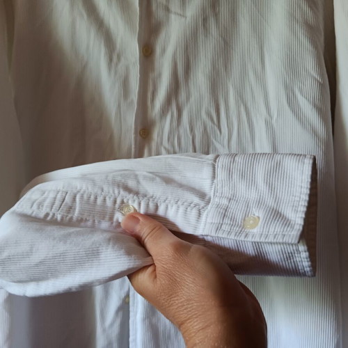Manetti white long-sleeve shirt like new, 100% cotton, size L