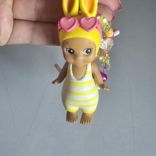 Sonny Angel Summer Vacation Rabbit figure with handmade keychain