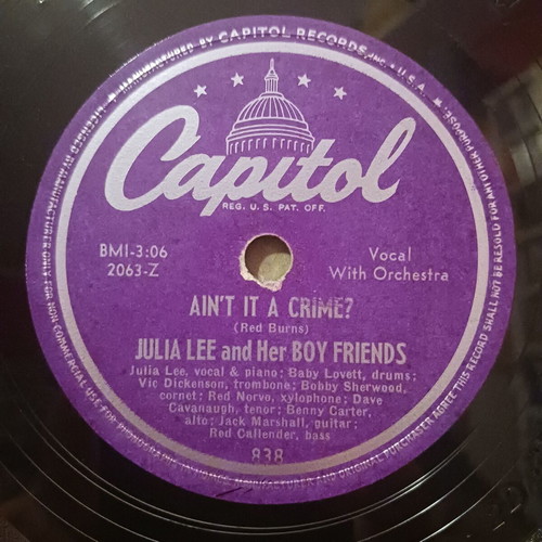 Julia Lee 78 RPM record used