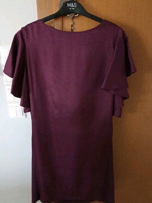 HOSS Intropia dress used, viscose and silk, size large, purple